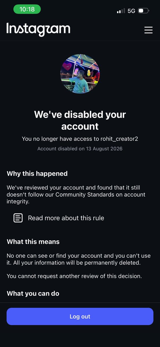 ROHITYA27525973's tweet photo. My friend’s Instagram account @rohit_creator2 (31.5K+ followers) was disabled unexpectedly. Please review the account manually and restore it as soon as possible if the action was taken in error.
@Instagram @instagramcomms @Meta @finkd https://t.co/ZWZZcIyFeW