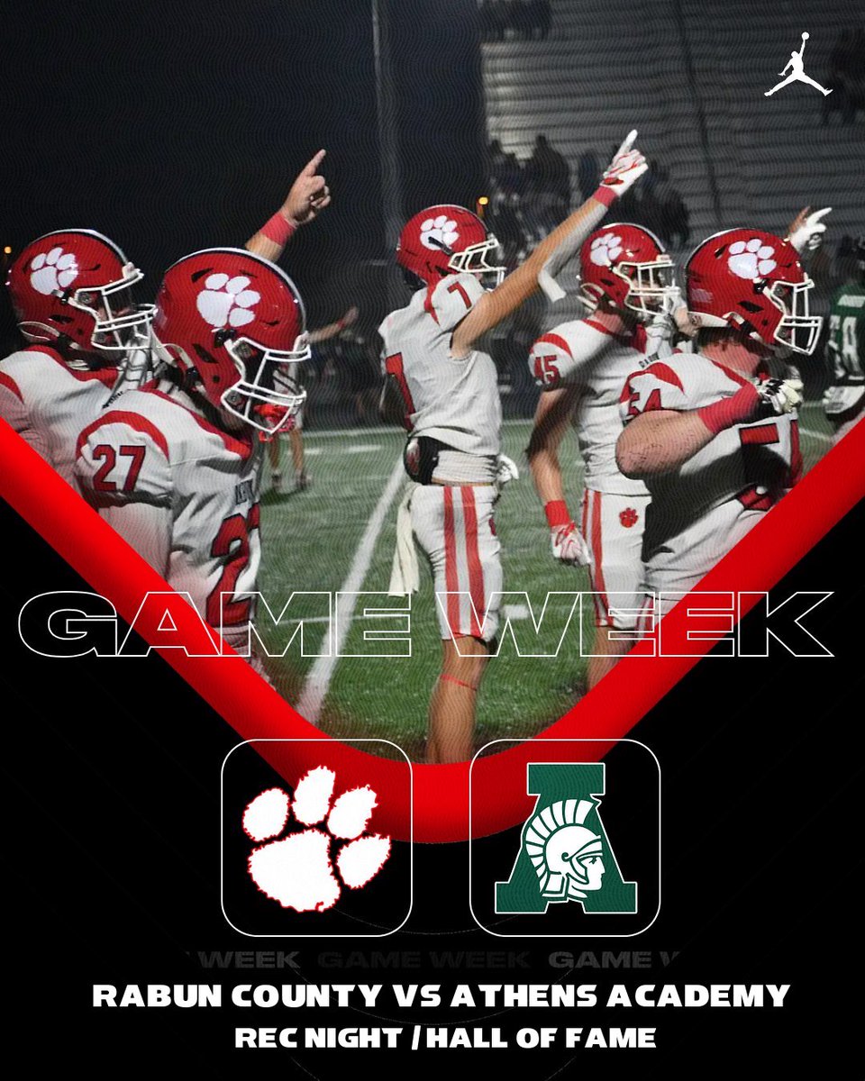 RabunFootball's tweet photo. Rec Night / Hall of Fame Night
Rabun Co. vs Athens Academy
🗓️ Friday, Oct. 9th
⏰ 7:30PM
📍 Tiger, Ga

#DoubleDown https://t.co/JB6k2pGpi4
