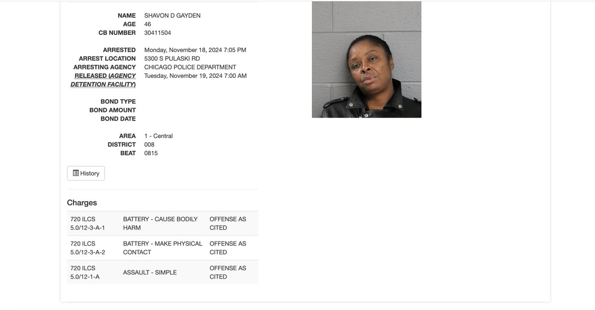 DarrenBaileyIL's tweet photo. Illinois let Shavon Gayden walk after she attacked a bus driver, again after she assaulted two shelter workers, and never came looking when she skipped court.

She murdered a 7-year-old over the weekend.

JB Pritzker's SAFE-T Act got that poor girl killed. https://t.co/haVknssRdo