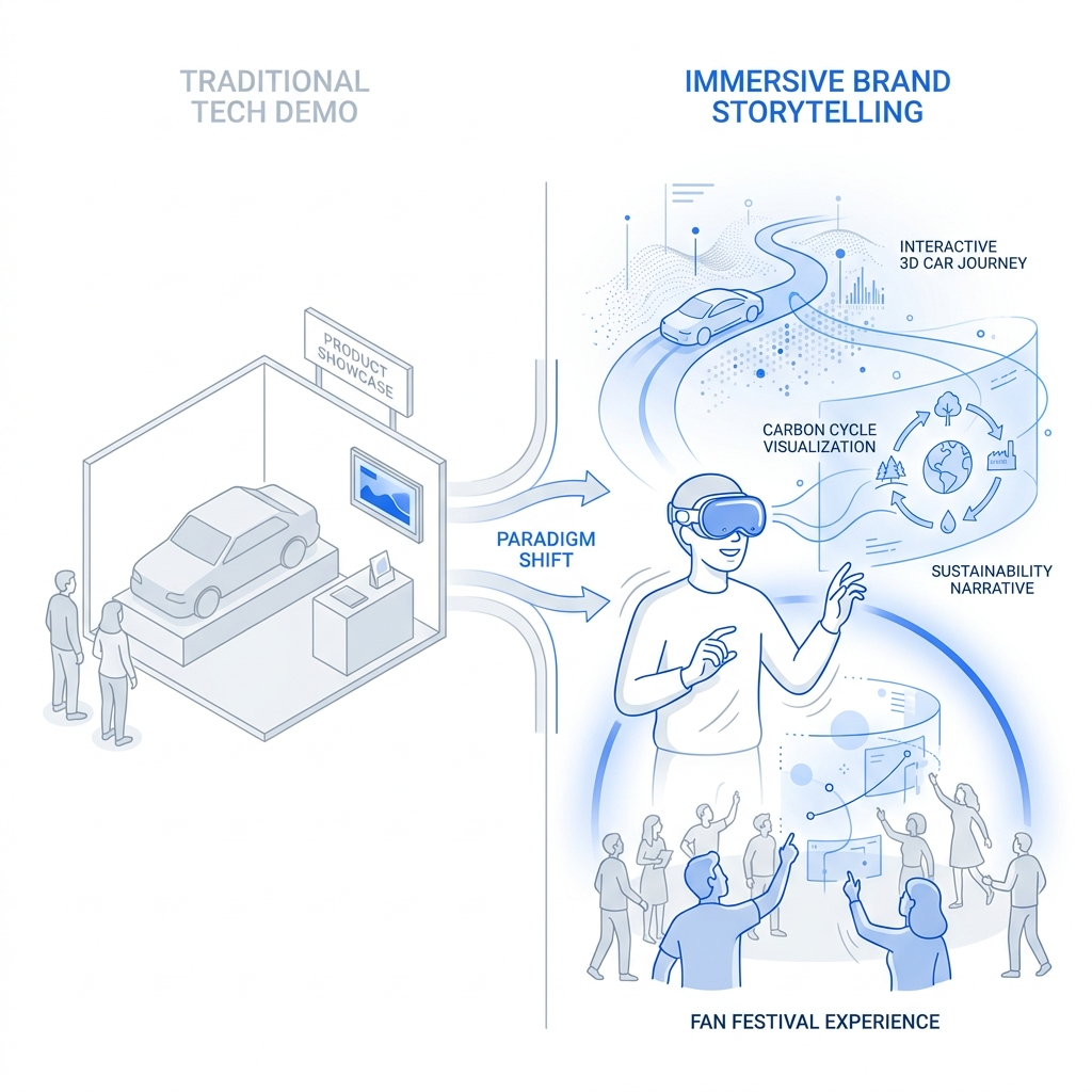 ShinjiNamura's tweet photo. What happens when a car brand builds a Vision Pro experience for a fan festival instead of a trade show? MESON's Carbon Cycle Journey for Mazda shows spatial computing moving from tech demo to brand storytelling tool in Japan. #AppleVisionPro https://t.co/pz6GWMJ5Tr