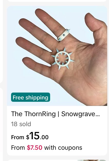 cungadero's tweet photo. they sellin the thornring on tiktok shop https://t.co/9ZVyrYanCP
