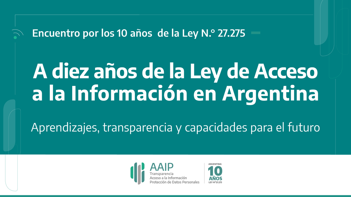 AAIPargentina's tweet photo. Realizamos el encuentro “A diez años de la Ley de Acceso a la Información en Argentina” para reflexionar sobre los cambios, los conflictos y las capacidades que marcaron este recorrido y los desafíos que se plantean para la próxima década. https://t.co/9QjpNoJZ1G