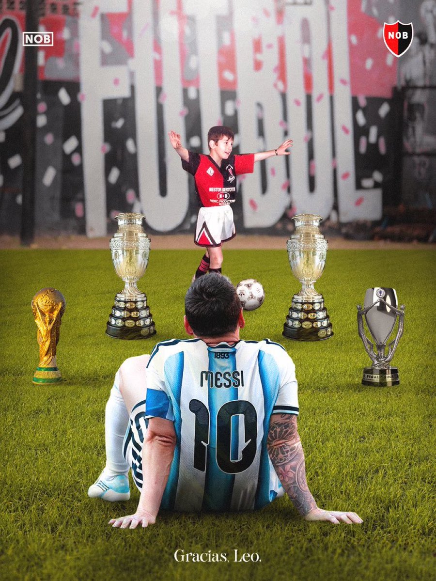 NewellsEnglish's tweet photo. The childhood dream came true. 

Thank you, Leo! 🇦🇷❤️🖤 https://t.co/KriFxg8UWd