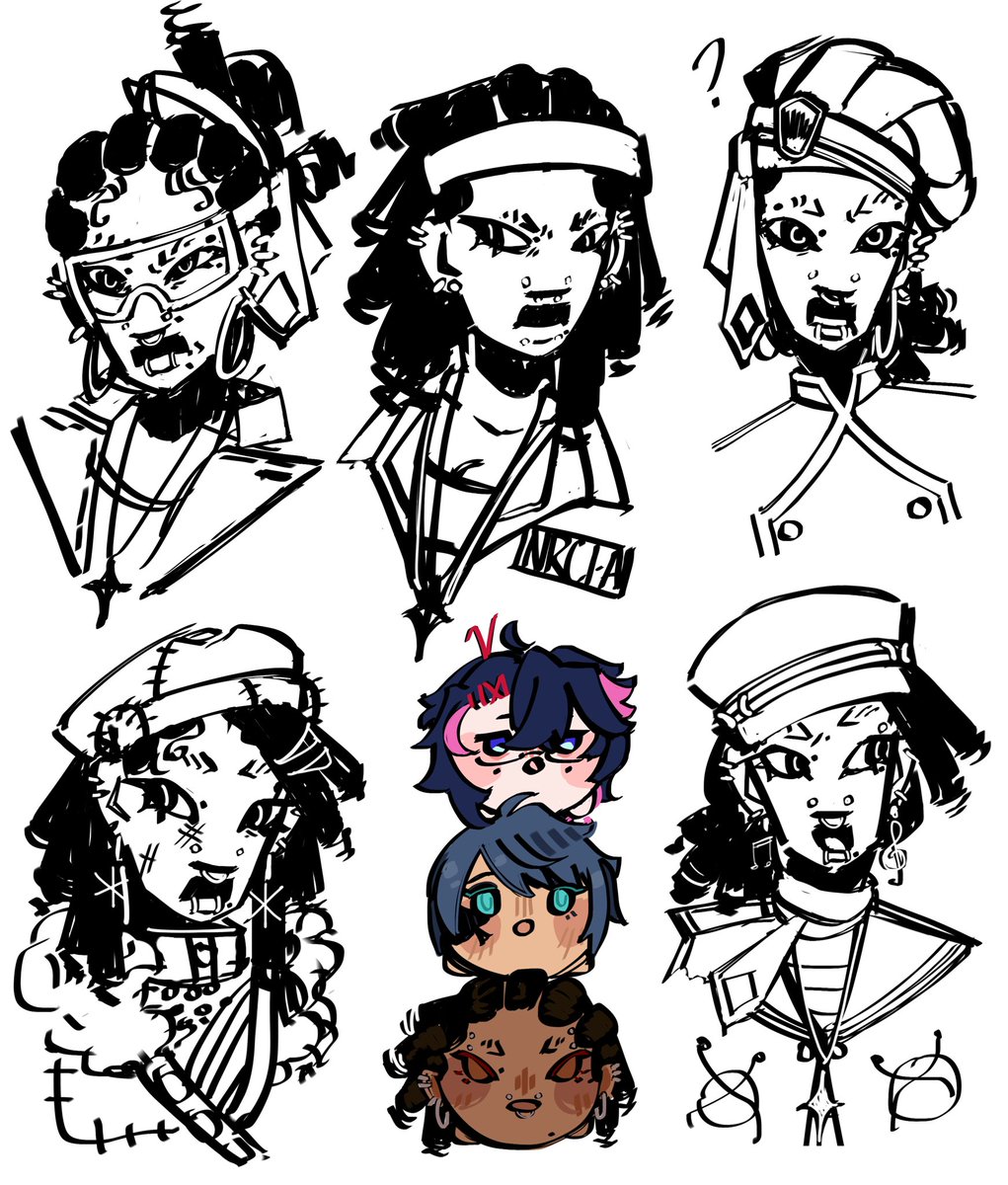 ObxiNeedsHelp's tweet photo. #twstoc 

// 

ok this one’s not super interesting just a page of diff outfit doodles https://t.co/wGAqzmpdpM