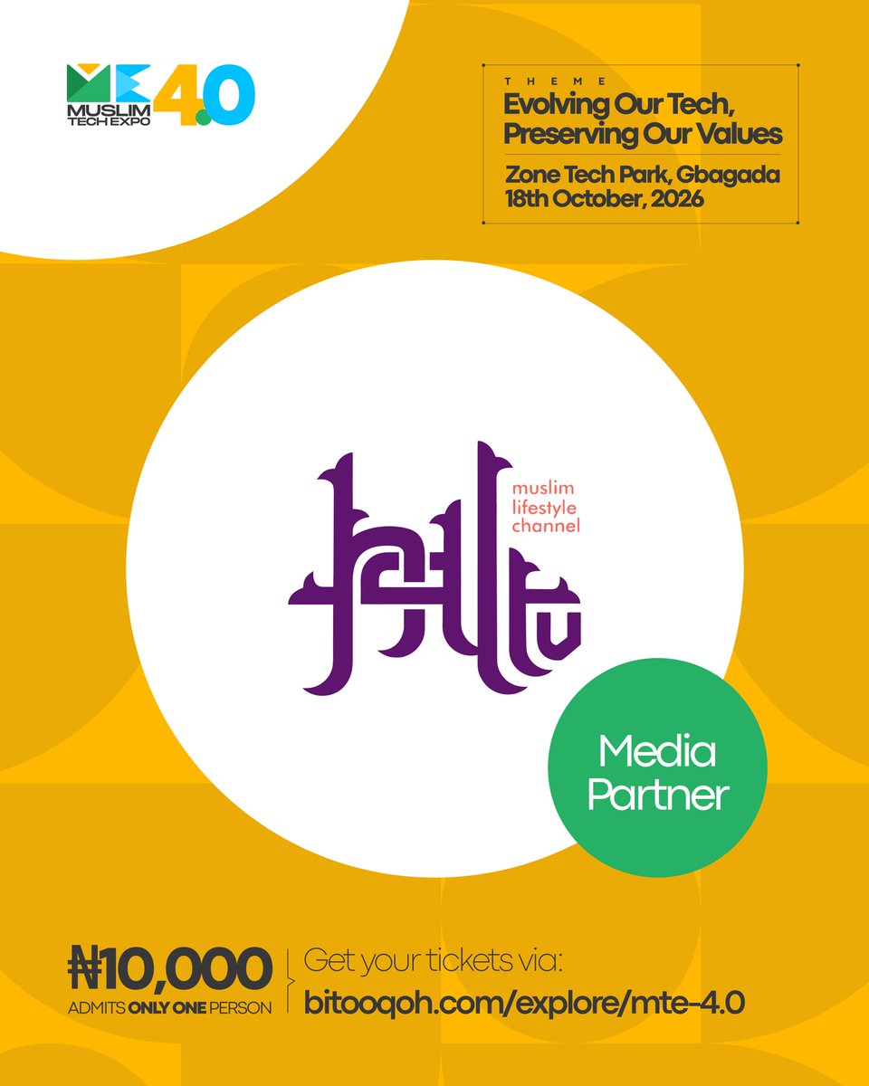 Muslimtechexpo's tweet photo. We’re excited to have HALTV AFRICA as one of our media partners. 🥳

They’ll help showcase how we evolve our tech while preserving our values.

They’re a go-to podcast platform showcasing Muslim lifestyle and values. https://t.co/8zOdnTakZn