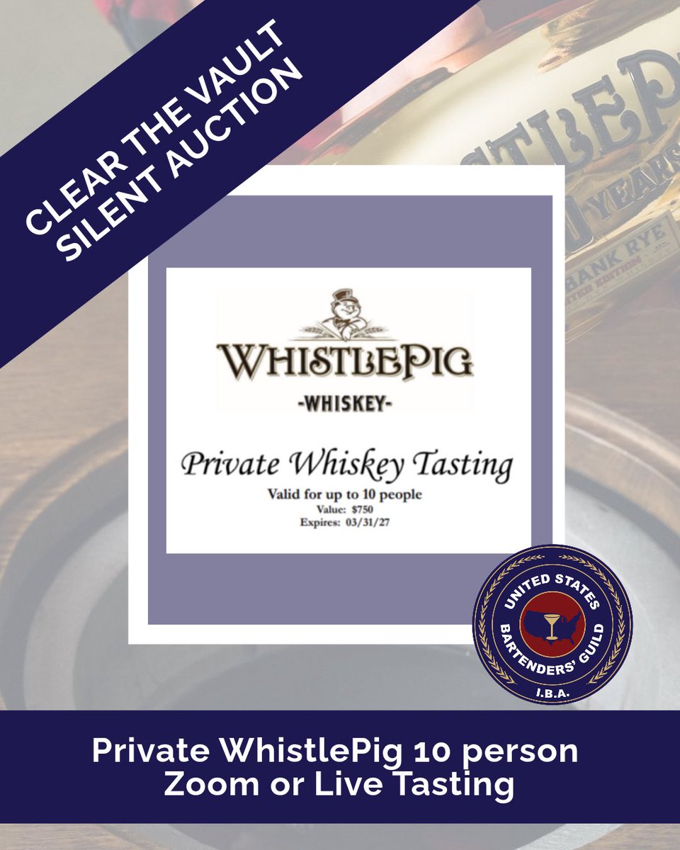 TheUSBG's tweet photo. @USBGNCF AUCTION SPOTLIGHT! 🥃

Bid on a PRIVATE @WhistlePigRye TASTING FOR UP TO 10 PEOPLE with @TheUSBG President Ingrid Shawn Rodriguez!

Join via Zoom anywhere in the U.S. or in person in Florida. Samples per person included.

Bid + see all items: https://t.co/vx39WI0AjV https://t.co/CCMuWIyTP5