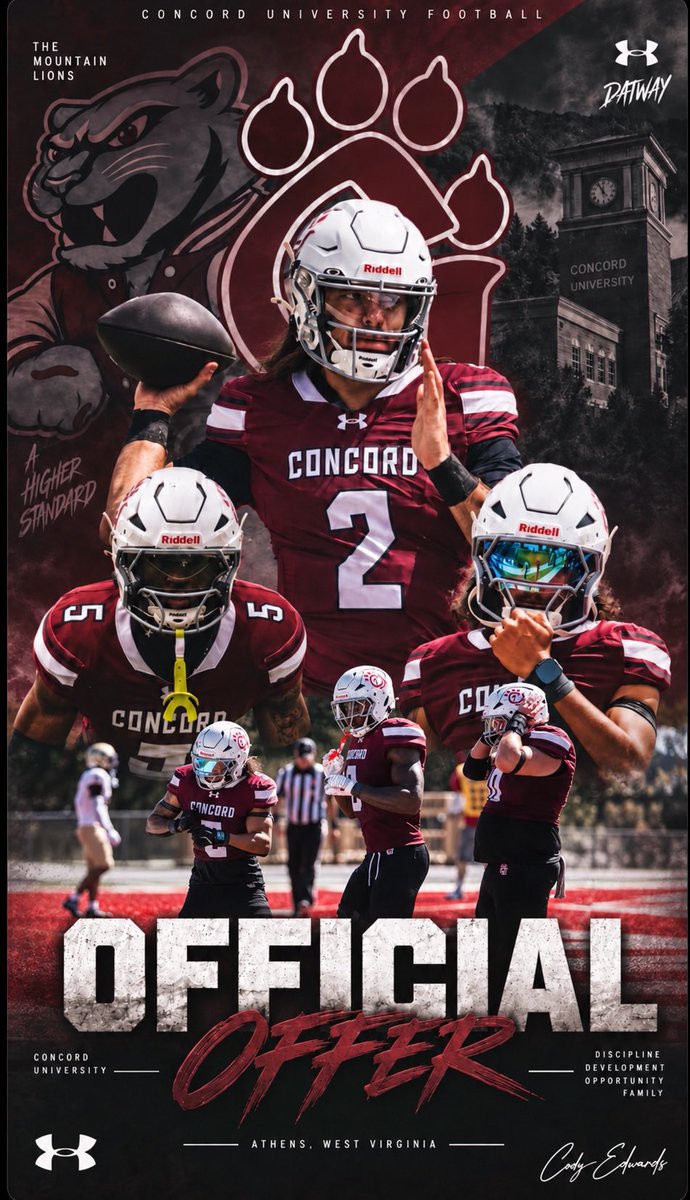 cooper_yancey08's tweet photo. AGTG! Blessed to receive an offer from @ConcordFootball after a great conversation with @KHOWCU! https://t.co/WspNjEeWay