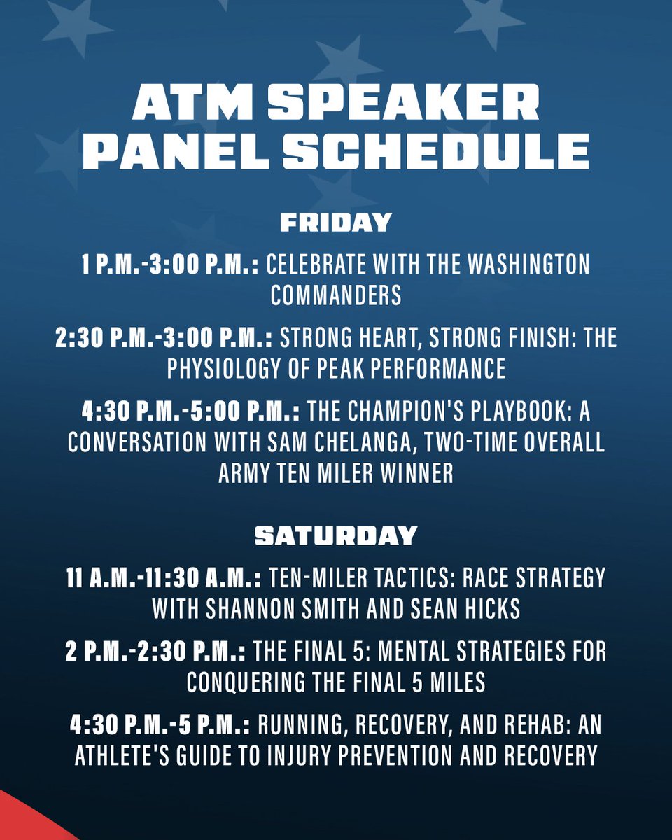 armytenmiler_'s tweet photo. Kick off the Army Ten-Miler at the Expo! 🏃🏽‍♀️ Take a shuttle, pick up your race packet and bib, grab your T-shirt, and check out 80+ vendors ready to help you get race-day ready. Swipe through for details and then click here to learn more: https://t.co/l7FW5iwMMM https://t.co/TsoNjhJyIb