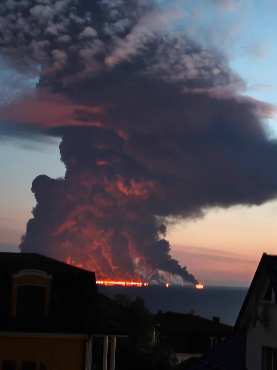 Suspected Ukrainian strike sets Russian shadow-fleet tanker ablaze off Sochi
