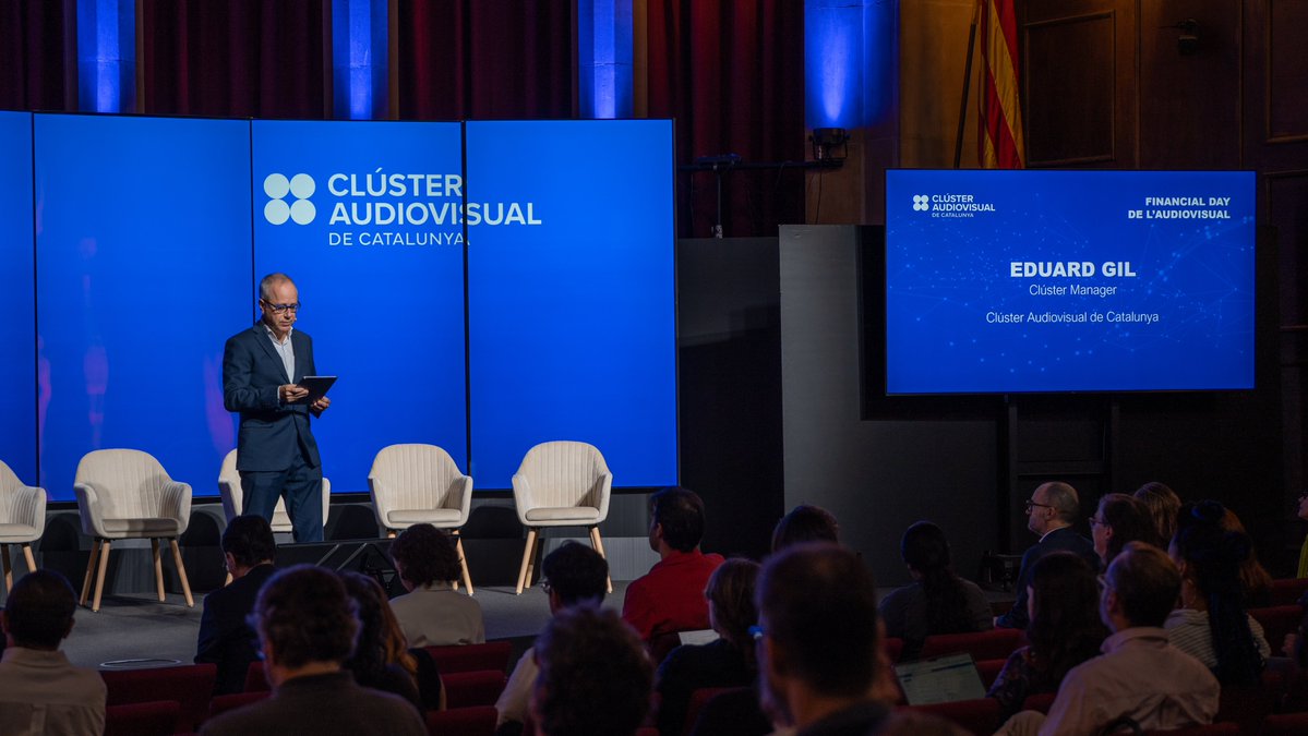 ClusterAVCat's tweet photo. 📢 Avui ha tingut lloc el 3r #FinancialDay de l'Audiovisual que organitza el Clúster Audiovisual de Catalunya. 

Una gran trobada destinada a donar a conèixer les principals fonts de finançament per a tota la cadena de valor del sector audiovisual. 💰 https://t.co/w7uj5EIO70