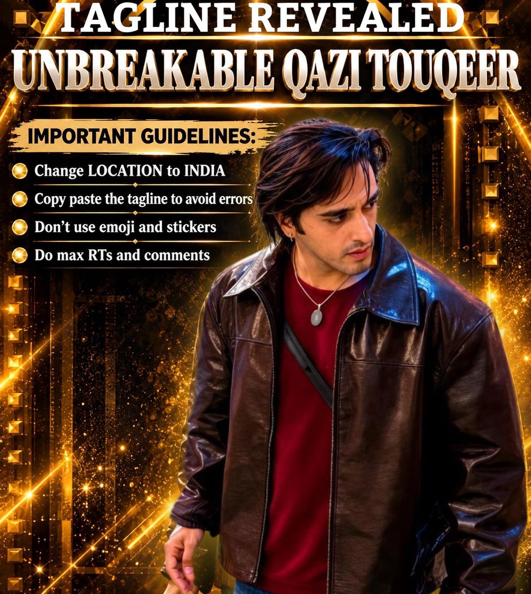 qaziofficialfc's tweet photo. ✤✤TAGLINE REVEALED✤✤

UNBREAKABLE QAZI TOUQEER

HEART GOES OUT FOR QAZI

❖Copy paste the tagline to avoid Errors.

❖Do not use emojies or Numbers. 

❖Do not copy paste tweets as it will spam the trend....

❖Focus on Retweets... https://t.co/wf6Kgv8uGy