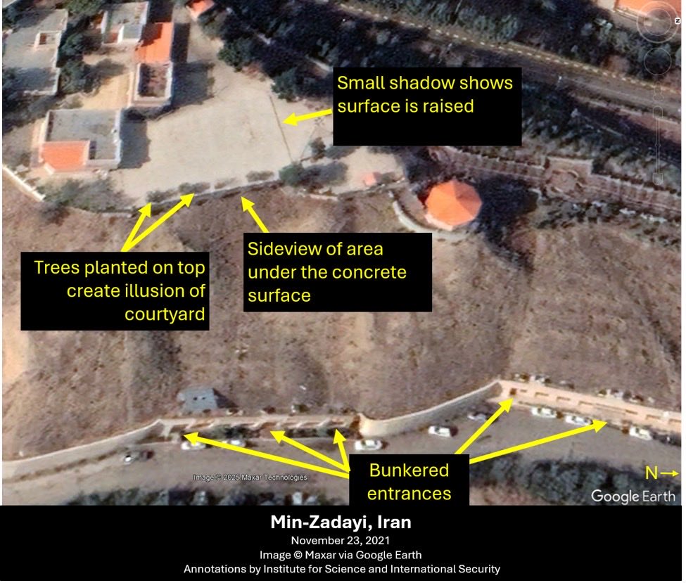 TheGoodISIS's tweet photo. NEW Report: Significant Activity Identified at Minzadayi, an Iranian Nuclear Weapons Development Site

High resolution @vantortech satellite imagery from September and October 2026 shows significant renewed activity at Minzadayi, a nuclear weapons development compound northeast of Tehran revealed by Israel during the 2026 war.  The compound was attacked by Israel on March 3rd, 2026, destroying several buildings and likely underground structures. The recent satellite imagery indicates a return to regular vehicle activity around the site post extensive cleanup operation that included the clearing of rubble and debris and repair of damage on the hillside.  One area attacked in March 2026 shows ongoing earth moving activity.  The earth moving activity is occurring at a surface made to look like a courtyard where multiple craters could be seen following the attacks on the site in March 2026. Significant vehicle presence can be seen throughout the site between early September and early October 2026. Cars are parked outside the security perimeter in the parking lot, and many passenger vehicles and trucks can be seen inside the perimeter.  Given what is known about this compound, this activity may be indicative of an effort by Iran to reestablish a nuclear weapons development capability and to reconstitute what was lost in the attack on the compound.  

Based on public reporting and statements released by the IDF, the nuclear weapons work carried out here likely involved research and development on nuclear warheads.  The IDF originally stated, that a “group of nuclear scientists operated covertly to develop a key component in the nuclear weapons system,” adding that “the complex is designed to enable the restoration of the required technology and the advancement of capabilities for the development of nuclear weapons.”

@IntelliTimes, released additional information on the compound.  In a post from September 24, 2026, it states that the nuclear weapons related infrastructure was established in 2022 and “absorbed part of the means from the nuclear warehouse,” a common reference to the Turquz Abad site revealed by Israeli Prime Minister Benjamin Netanyahu in September 2018.  Netanyahu revealed the site following Iran’s removal of more than a dozen shipping containers from the site that were assessed to hold nuclear material and equipment relevant to Iran’s nuclear weapons capabilities.[4]  When the IAEA visited Turquz Abad in March 2019, it found evidence that nuclear material or contaminated equipment had been present at the site and the IAEA Board has since been pressing Iran to answer the IAEA’s questions about the current whereabouts of said material and/or equipment. @IntelliTimes indicates Iran did not simply move the material and/or equipment to a new long term storage site but used the new site in northeast Tehran, aka Minzadayi, to establish an”  industrial nuclear headquarters for the reconstruction of research, development, and adaptation infrastructure for nuclear warheads,” including the means to “produce cores of enriched uranium and the explosive material required to cast into them the detonation chain.”[5]  The current renewed effort underway at this highly secure compound suggests that the work being conducted here is of top priority.

Read the report here: https://t.co/SXt9waDSER