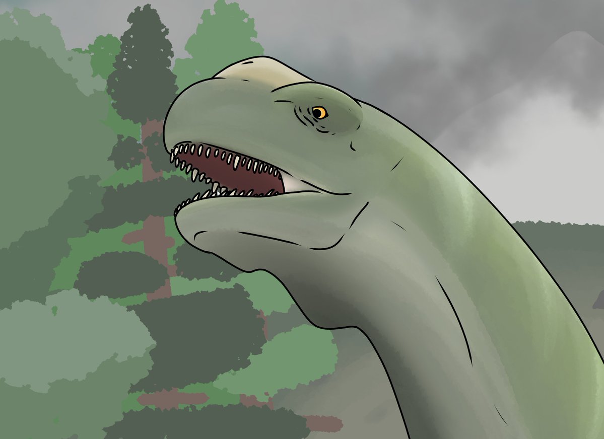 TomomoApple's tweet photo. Mmm long neck big lizard 
#sauropod
#dinosaur
#mesozoic
#fanart https://t.co/NMMwaKIMoH