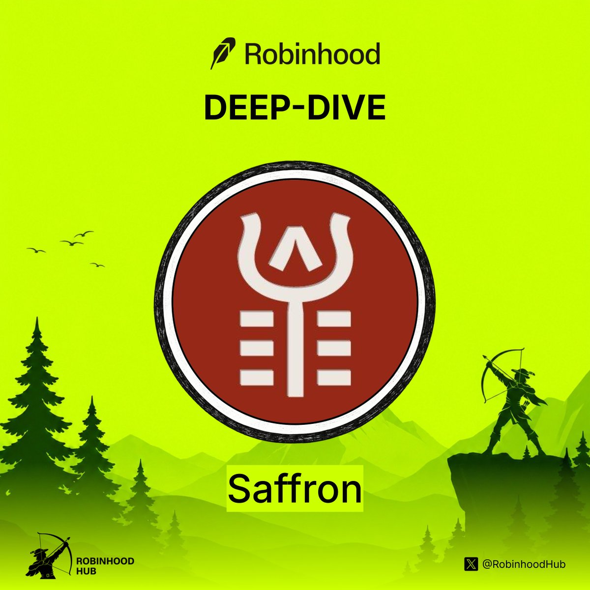 RobinhoodHub's tweet photo. LPs on Robinhood can lock in their fixed yield

@Saffron is bringing SFI into a new market with frxUSD, Frax’s stablecoin, hosted by @fablesfi

- $500 in weekly rewards from Saffron and Frax

- Creator fee rewards

- Fables points for market participants

Saffron splits Uniswap LP earnings into fixed and variable yield.

LPs take an upfront return. Yield buyers take the upside from future pool fees.

SFI and frxUSD put fixed yield, stablecoin liquidity, and onchain trading into one Robinhood market.

Explore the market here: 
https://t.co/tpEVqIc1mB