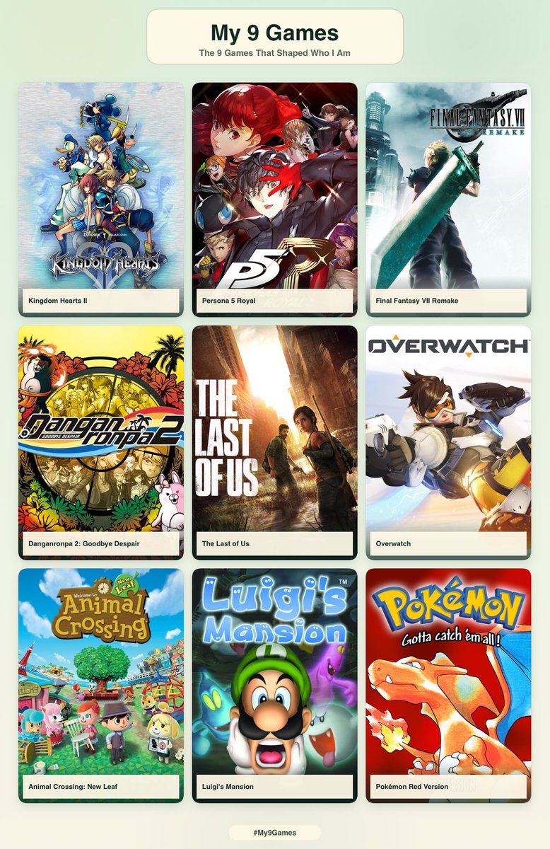 diamondpupils's tweet photo. I’m sooo late to this trend. But here are my 9 games that shaped me🫶🏽 https://t.co/0CU6t3zwtL