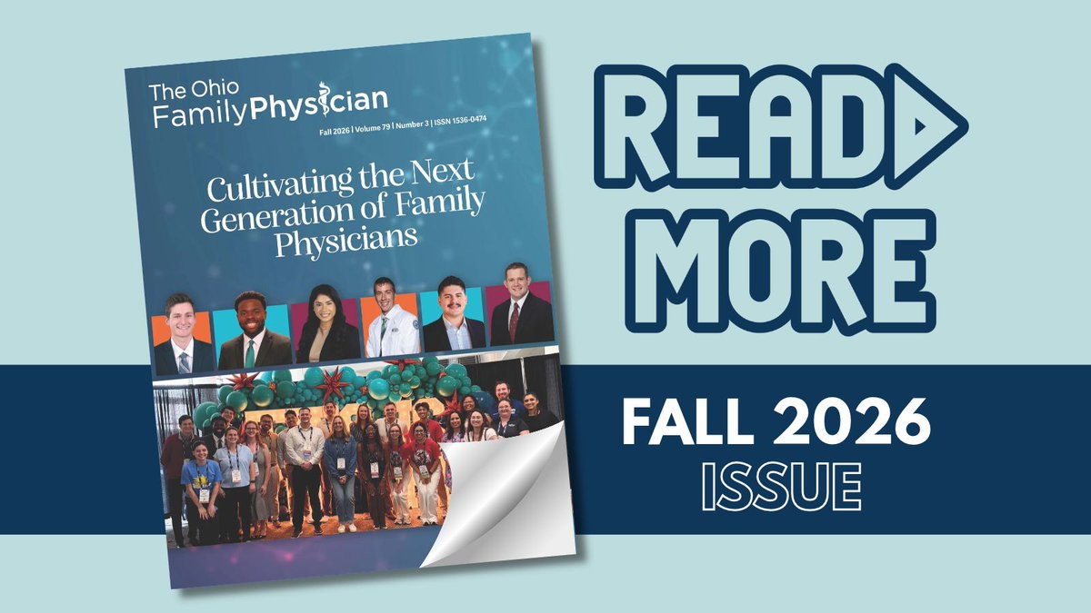 OhioAFP's tweet photo. The OAFP is proud to present the fall issue of its quarterly magazine, The Ohio Family Physician, which includes member-authored articles highlighting the many ways we can help cultivate the next generation of family physicians. Read the full issue: https://t.co/9jehxd6NOs https://t.co/my8bURDLvT