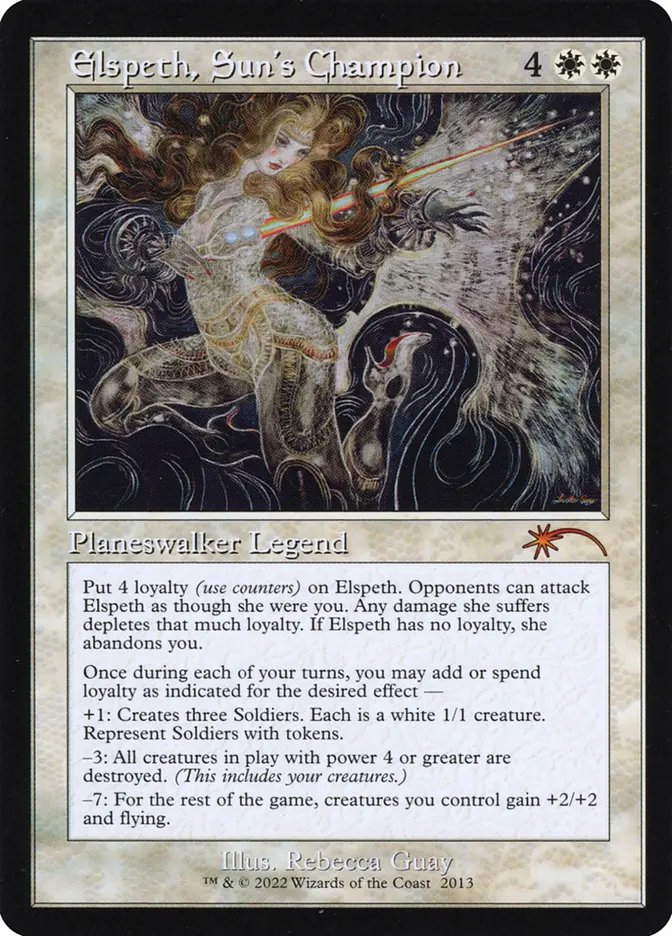 mtgbanding's tweet photo. elspeth promo artwork never misses huh https://t.co/D4b7yQu2XA