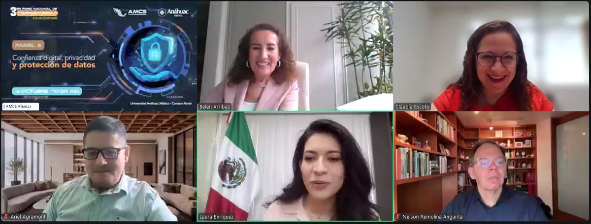 AMCS_ORG's tweet photo. 🌐 Así vivimos el Panel 8 de #AMCS2026: “Confianza digital, privacidad y protección de datos”.

Gracias a Belen Arribas, Ariel Agramont, Laura Lizette Enríquez, Nelson Remolina y Claudia Alin Escoto por compartir sus perspectivas.

🔐 ¡Continuamos con el Día 2! https://t.co/tmHpO0oi6b