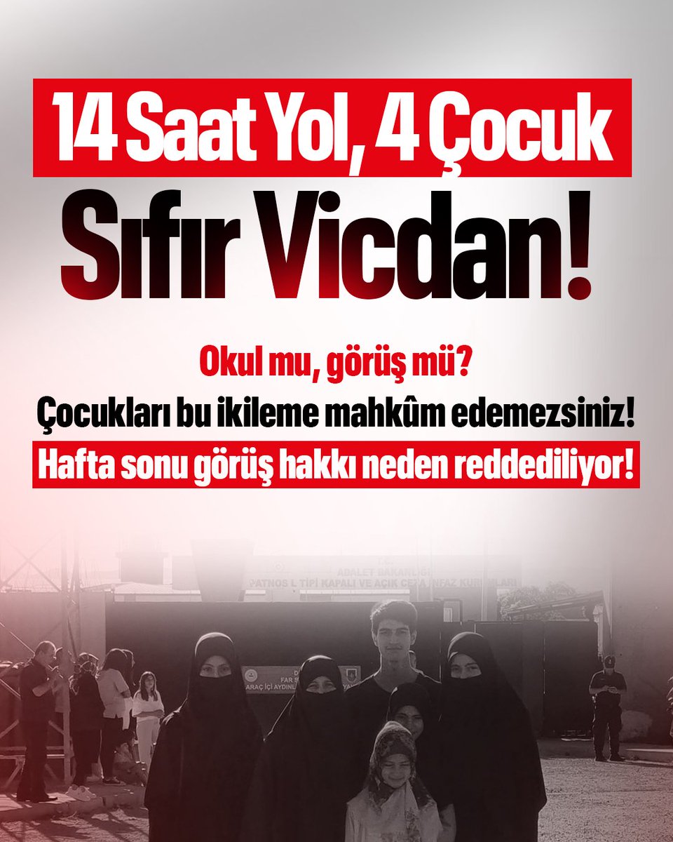 _liderhoca1's tweet photo. 14 Saat Yol, 4 Çocuk, Sıfır Vicdan! 

Okul mu, görüş mü? Çocukları bu ikileme mahkûm edemezsiniz! Hafta sonu görüş hakkı neden reddediliyor!

#FurkanaSistematikZulüm
Cocuklar OkulundanOlmasın
AlparslanHoca CocuklarınaZulüm https://t.co/smlUSPVzK6