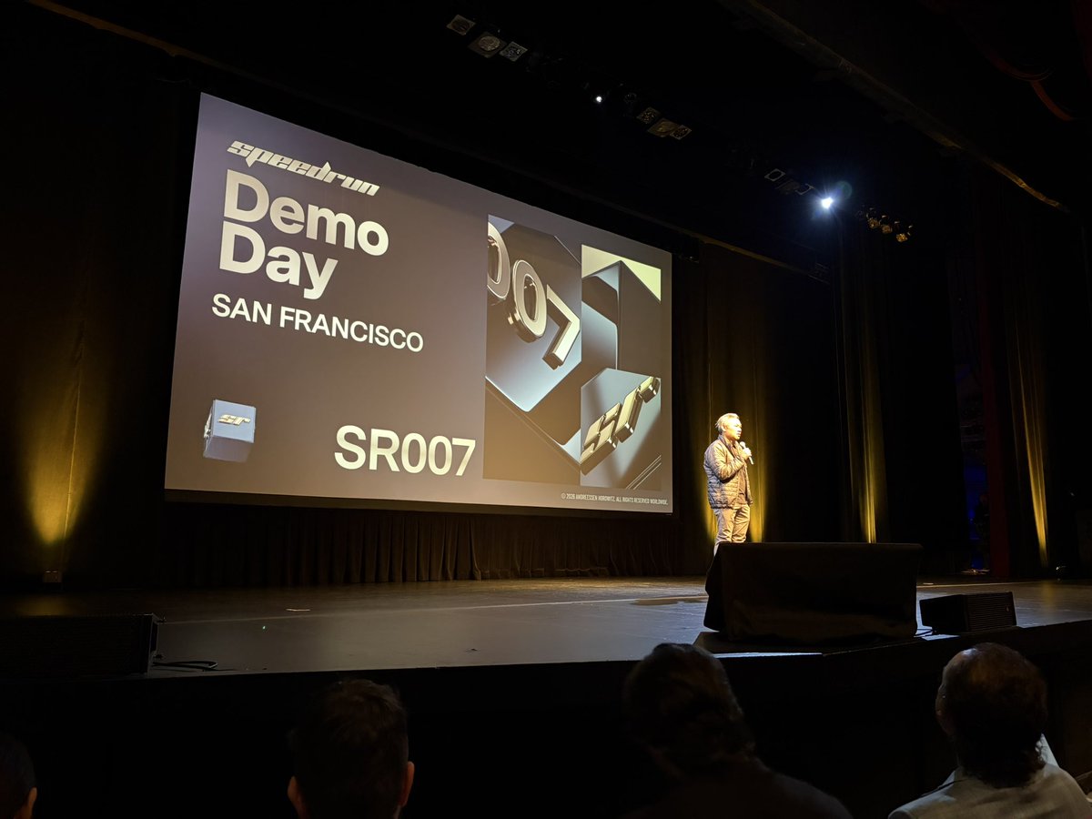 Tocelot's tweet photo. At @speedrun demo day kicking off with @andrewchen!

Amazing group of founders from all over the world sharing their life’s work today - this is a glimpse of the future! https://t.co/d8If51hhHu