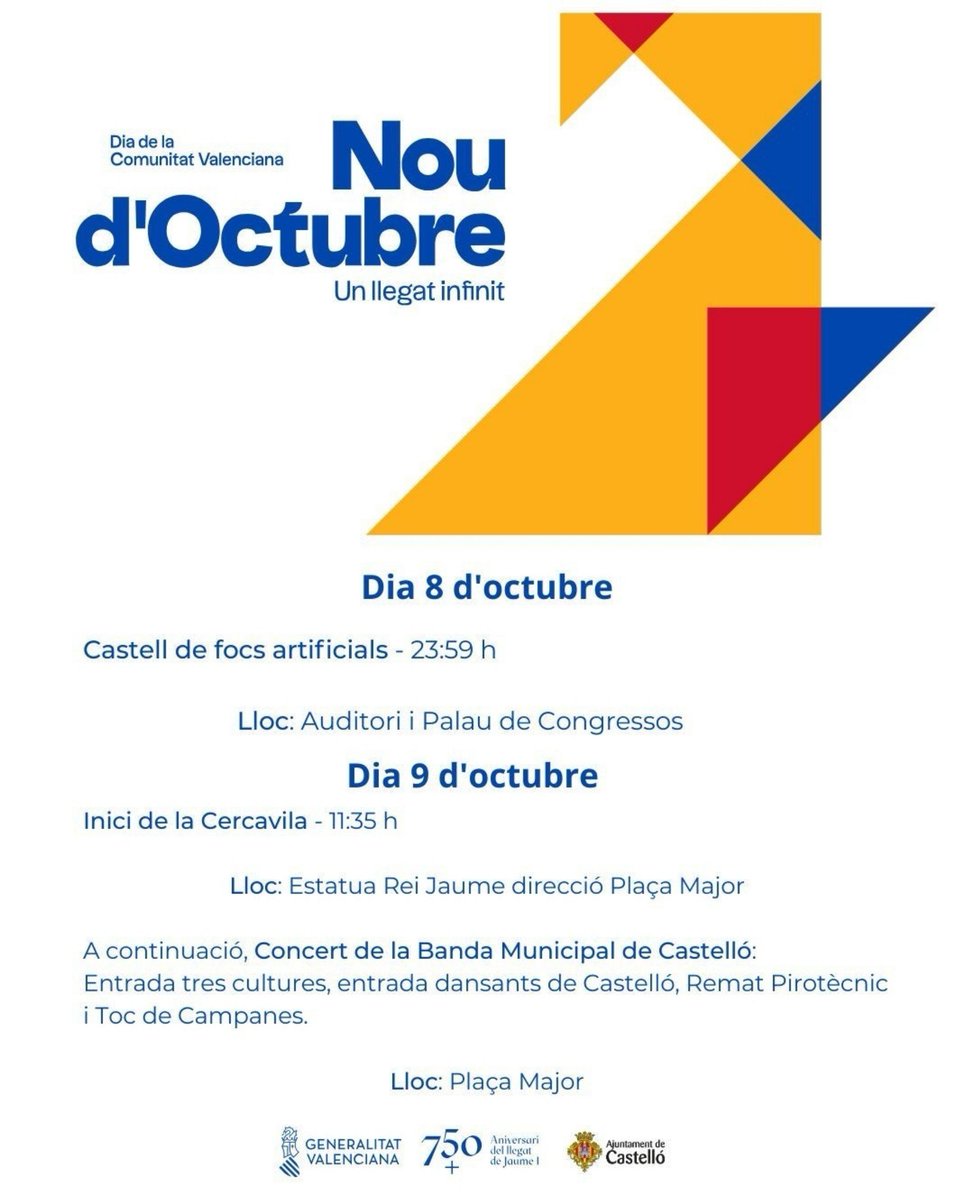 lucwithastar's tweet photo. la diferència entre la programació de l'ajuntament de castelló per al nou d'octubre i per al dia de la hispanitat https://t.co/mXI30pzyWq