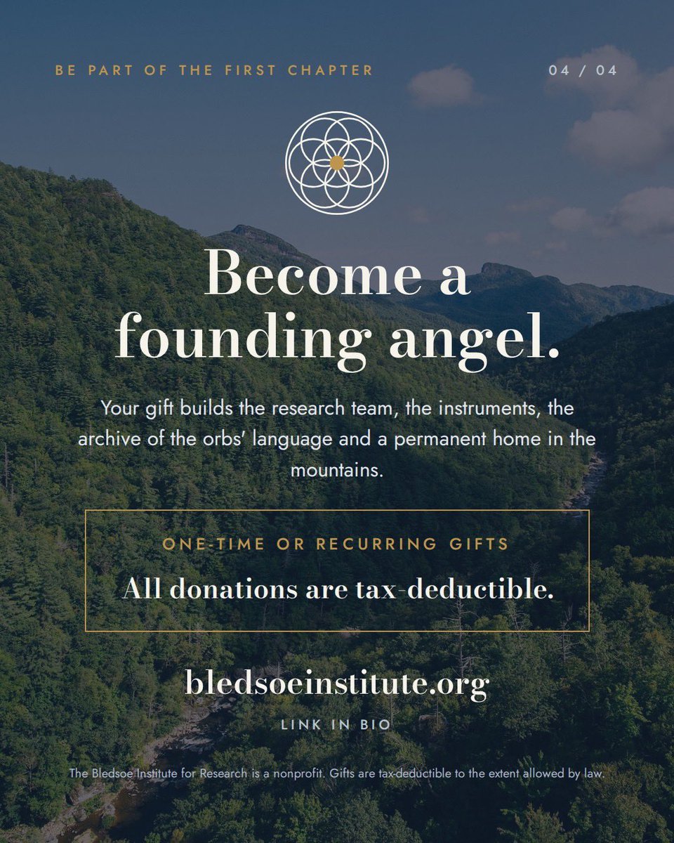 chrisbledsoeufo's tweet photo. For nearly two decades, my family and I have watched lights that seemed to be trying to tell us something.

Today, the research begins.

I'm proud to introduce the Bledsoe Institute for Research.

Become a founding angel. Donations are tax-deductible: https://t.co/UA4kRHQP9P https://t.co/J3uQCWzZ7W