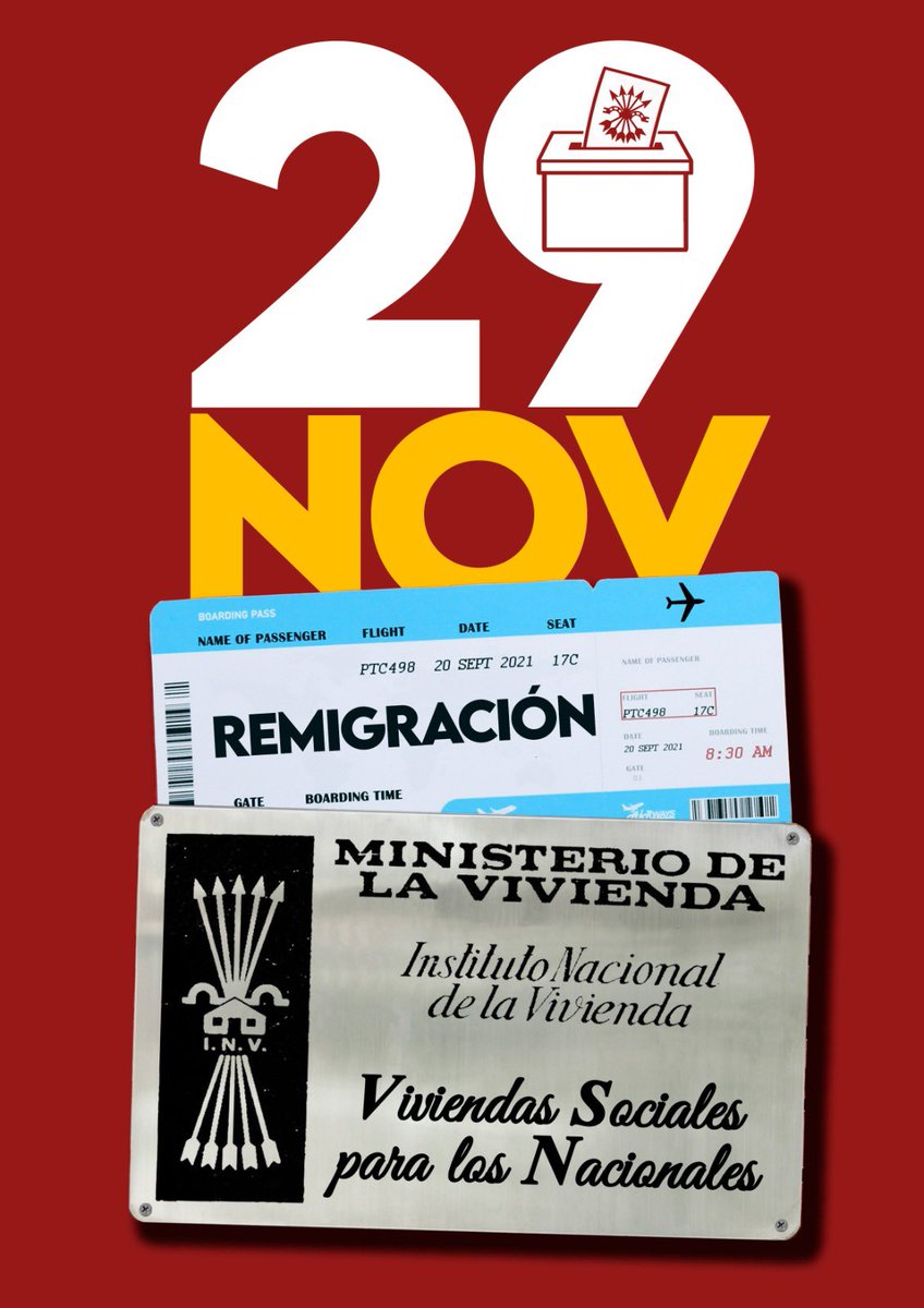 fedelasjons's tweet photo. 🔴NOS PRESENTAMOS A LAS ELECCIONES GENERALES.

🇪🇸Y lo hacemos porque España merece construir la alternativa que garantice nuestra soberanía: No podemos ser ni un minuto más esclavos de Marruecos ni esclavos de Israel.

🏠Construiremos miles de viviendas sociales para que los jóvenes españoles puedan iniciar con libertad sus vidas y proyectos familiares.

🛠️Aseguraremos el pleno empleo, como derecho además de como deber, con dignidad y futuro.

👩‍🍼Sólo nosotros acabaremos con el aborto e implantaremos un Plan Nacional de Natalidad que garantice la prosperidad de las familias españolas.

⚔️Recuperaremos la fe e identidad de nuestro pueblo, y el orgullo por nuestra Patria y su historia.

✈️Garantizaremos la seguridad en nuestras calles, iniciando un plan de remigración sin precedentes y sin complejos.

🧑‍🌾Sólo nosotros defenderemos el campo frente a los chantajes e imposiciones de la Unión Europea que nos somete y soborna. Sacaremos a España de ese ente que nos lleva esclavizando demasiado tiempo.

👨‍🏭Reindustrializaremos España, forjando una economía nacional fuerte y capaz de superar la exclusiva dependencia del turismo.

🗳️Sólo el voto a Falange será el voto de oposición al Régimen del 78: El voto que verdaderamente preocupará a traidores, especuladores y políticos de todo signo.