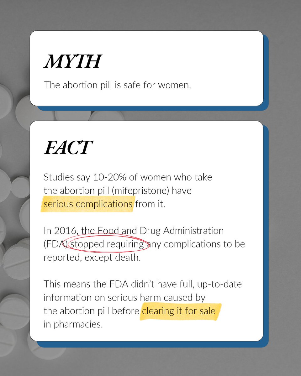 usccbprolife's tweet photo. Not only does the abortion pill take the lives of preborn babies, it’s also dangerous for women. Yet the FDA doesn’t even require any complications women experience to be reported (except death). Learn more: https://t.co/G6iwIsLTgA https://t.co/57cutwr7S6