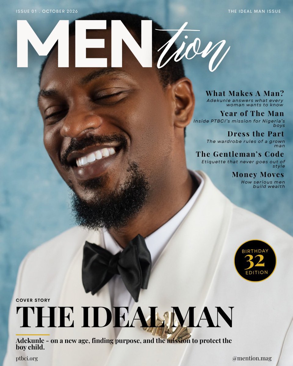 mention_mag's tweet photo. Welcome to MENtion, a new home for the modern Nigerian man: how he thinks, how he dresses, how he carries himself, how he builds, and how he shows up for the people who need him.

Our first issue, @adekunleolopade on his birthday https://t.co/KysEEJt2Ay