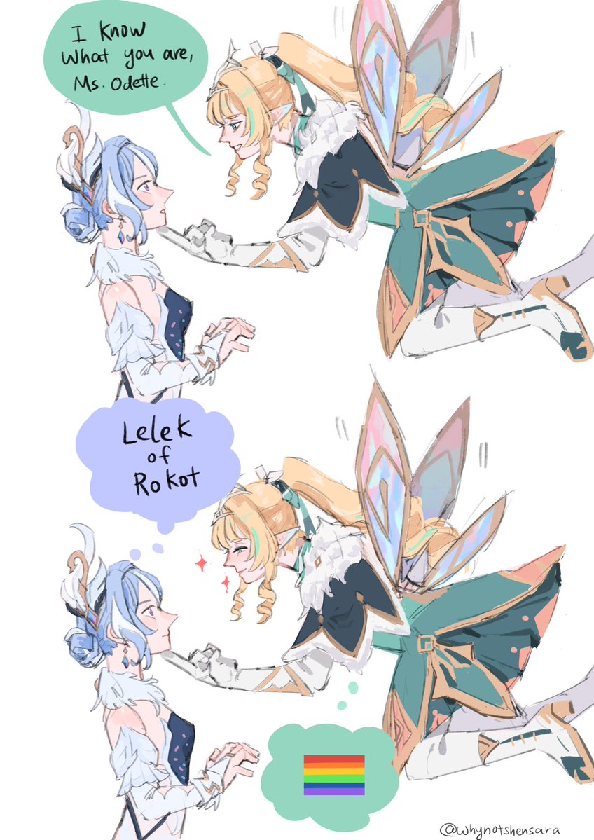 whynotshensara's tweet photo. #fairyswan #odette #vesna
Not sure if anyone else has done it, but this was my first reaction when I saw Vesna’s voice lines LOL https://t.co/wmJ2OqR7xQ