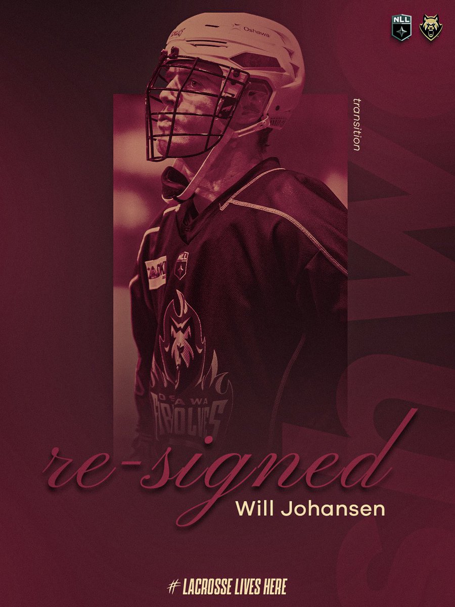 FireWolvesNLL's tweet photo. Willy J is back for another💨

We’ve re-signed Will Johansen to a one-year deal. 

*pending league approval 
#lacrosseliveshere https://t.co/NPSKpPquvB