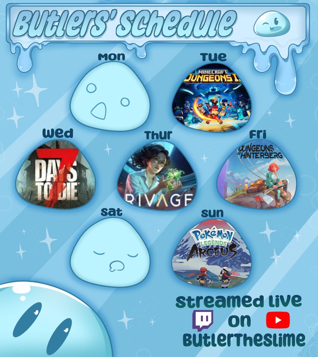 Butler063's tweet photo. Slime Schedule... https://t.co/pcQq52g5Bu