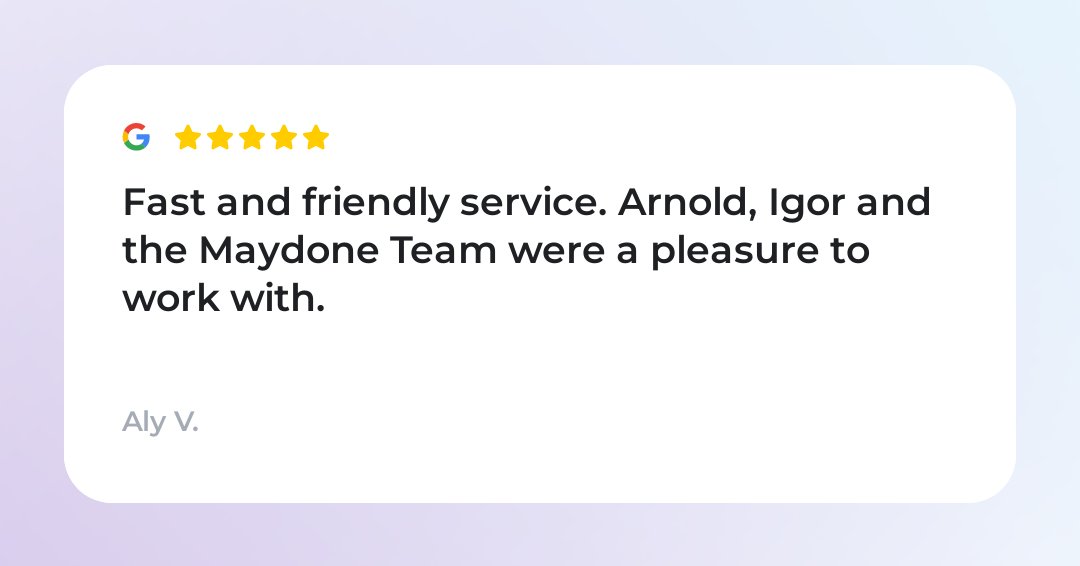 MaydoneRepair's tweet photo. Great review from Aly V. https://t.co/JR9mbL1z9z
