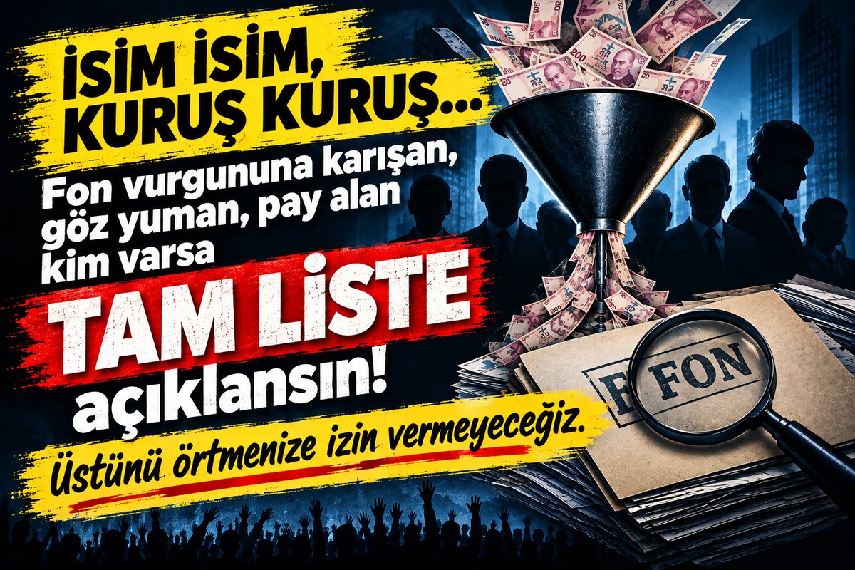 Liberalparti_TR's tweet photo. İsim isim, kuruş kuruş...
Fon vurgununa karışan, göz yuman, pay alan kim varsa TAM LİSTE açıklansın!

Üstünü örtmenize izin vermeyeceğiz!...

#Fon #SPK #Borsa #FonVurgunu ​#TamListeAçıklansın
​#ListeyiAçıklayın ​#KimiKoruyorsunuz ​#ÜstünüÖrtmeyin https://t.co/fMLG7MEClf