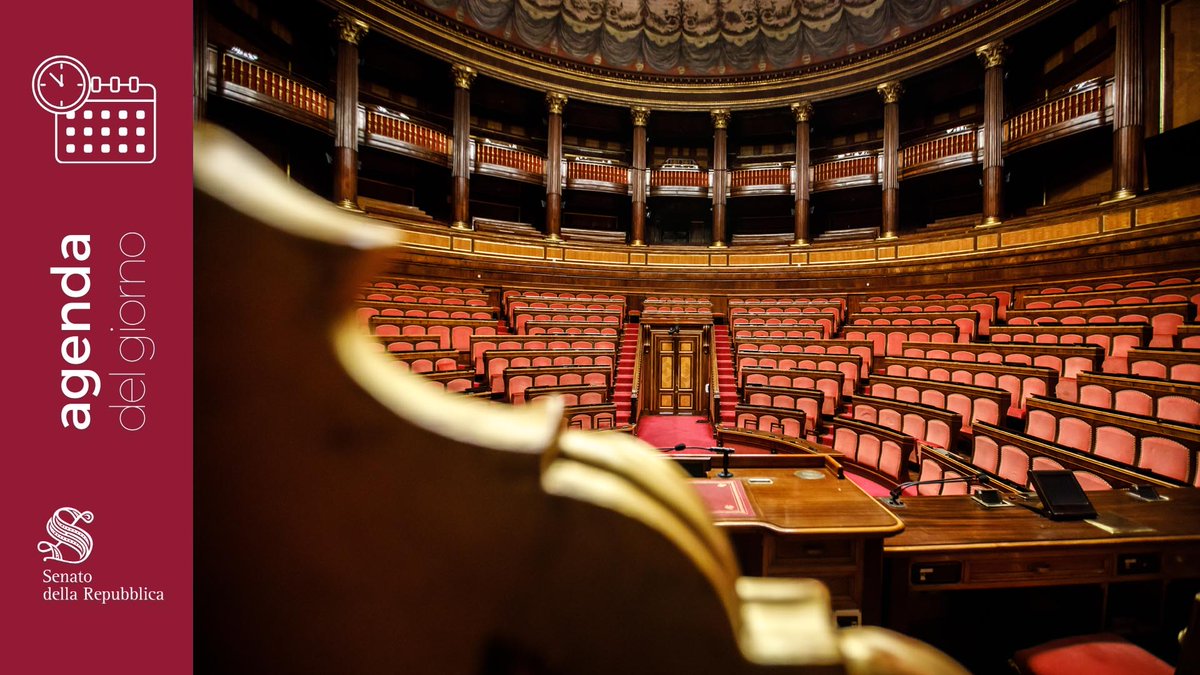 SenatoStampa's tweet photo. #LavoriParlamentari oggi in #Senato
📌 In Aula ore 10 - Seduta n. 463
https://t.co/zsF1i6xjd5
📺 Diretta
https://t.co/GKOEKEBomn
📌 Nelle Commissioni
🗓️ Agenda
https://t.co/3VMqjC9QU8
📺 #SenatoTV https://t.co/lFtx29owE6 https://t.co/6x3VfnD73F