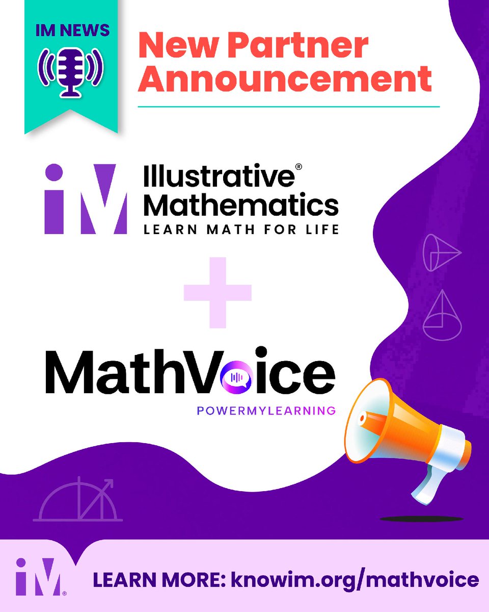 IllustrateMath's tweet photo. Disconnected tools can create barriers instead of support. That’s why we’re excited to welcome @PowerMyLearning's MathVoice™ as an IM Certified® supplemental product—built to complement what K–5 students are learning in IM® Math v.360.

Learn more: https://t.co/rqIiFmWOz5 https://t.co/NHf9ojeGOd
