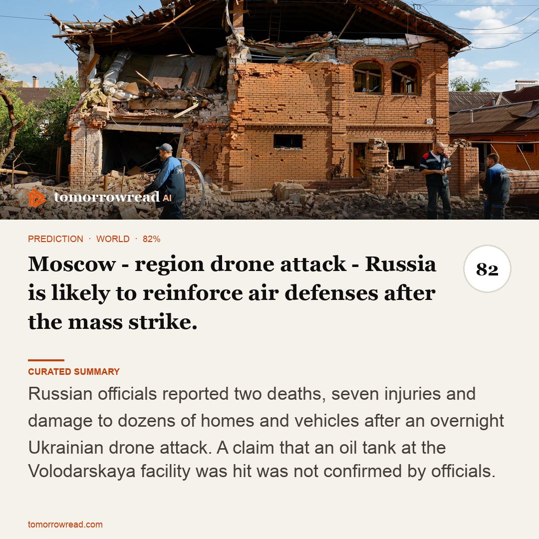 tomorrowread's tweet photo. Skydance completes nearly $111 billion Warner Bros. Discovery takeover. Ukraine’s drone assault on Moscow region kills two; Hormuz attack threatens Gulf oil exports and shipping.

https://t.co/ixzxh9KHch

#TomorrowRead #AI #WorldNews #Foresight #News https://t.co/X0gmmMWygm