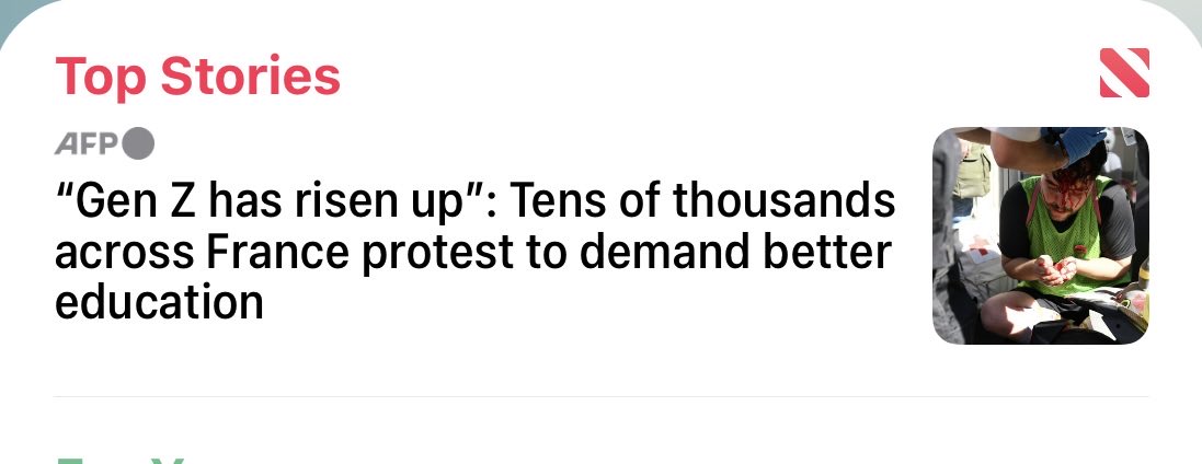 HonorAndDaring's tweet photo. What we see on X: Massive ethnic riots in France.
What normies see on the news: “Kids are demanding a better education.” https://t.co/Qpf2f9F1b3