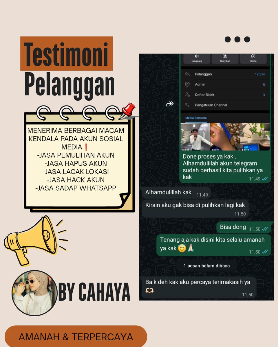 hyfioa's tweet photo. Menerima Jasa Pemulihan &amp; Perbaikan Akun Sosmed.

- Pulihkan,Balikin &amp; Hapus/Nonaktifkan Akun.

- Lacak Lokasi, Sadap Wa, Hack Akun &amp; Lainnya.

( Facebook, Instagram, TikTok, WhatsApp, Line, Twitter/X, Gmail/Email,Telegram, Game &amp; Lainnya ) #zonauang

Fast On WhatsApp Di Profil✅ https://t.co/WsgtQMIfKC