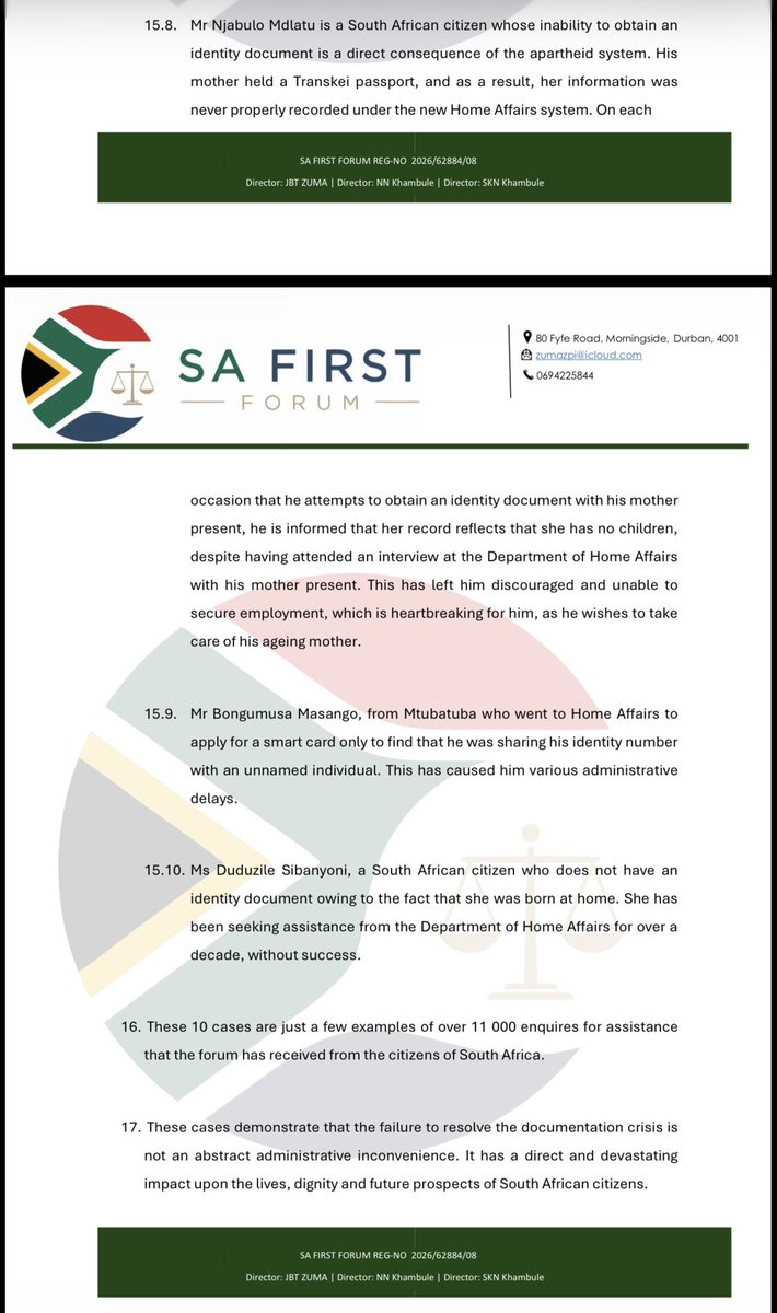 ZANewsFlash's tweet photo. UPDATE: The SA First Forum, the litigation arm of the March and March Movement says it has received over 11 000 enquiries from South Africans who claim that they unable to get their IDs from the Department of Home Affairs.
According to the forum, the number of South Africans without IDs is around 4,4 million - KZN Tonight Podcast