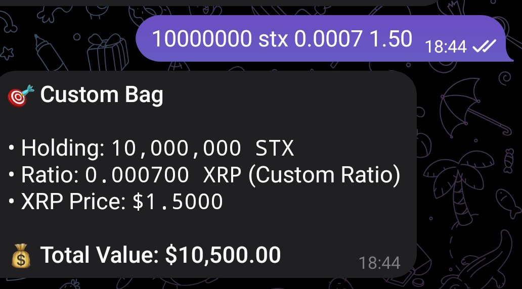 madmank79's tweet photo. Capital Revival Telegram bot Calculator is live!
Just drop an XRP price (e.g. 5) and it shows you what your #RPR, #ASC, #PLR, #BOX, #STX & #GRIM bags would be worth at that level.
https://t.co/PtJHHxi98I https://t.co/b9Wle4G7a7