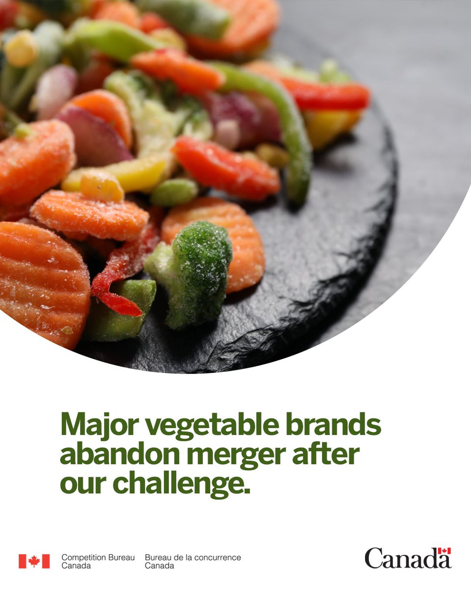 CompBureau's tweet photo. We welcome Nortera and B&amp;G Foods’ joint decision not to proceed with their proposed transaction involving the Green Giant and Le Sieur brands. Our investigation found the deal was likely to lead to higher prices and fewer choices.

https://t.co/FX5p3VtKbO https://t.co/47ee5hOPUI