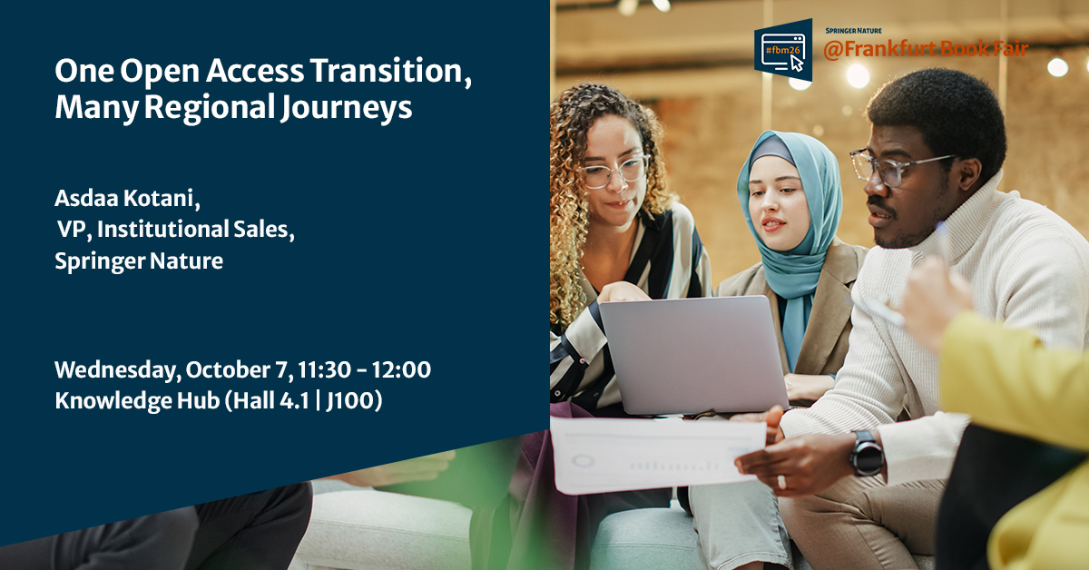 SpringerNature's tweet photo. Join us for our first events at #FBM26.

Asdaa Kotani will explore lessons emerging from OA communities.
🗓️ 11:30 AM
📍 Knowledge Hub | Hall 4.1 | J100

Priya Madina will ve speaking about how open access delivers real-world change. 
🗓️ 3:00 PM
📍Innovation Stage | Hall 4.1 | A48 https://t.co/Pq812PNN01