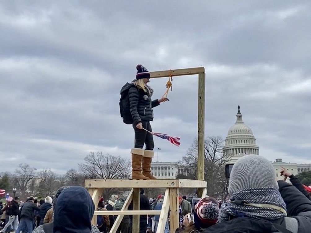 johnrockshomes's tweet photo. It happened on J5

Who built the gallows?

Was it the feds ?
Was it the media ? 
We know it wasn't MAGA.

There's extensive information about the lead Builder swinging by one of the only coffee shops open early on J6 in the area that is a known FBI hang out.

God Bless the J6ers! https://t.co/vhoiUFhD1Q
