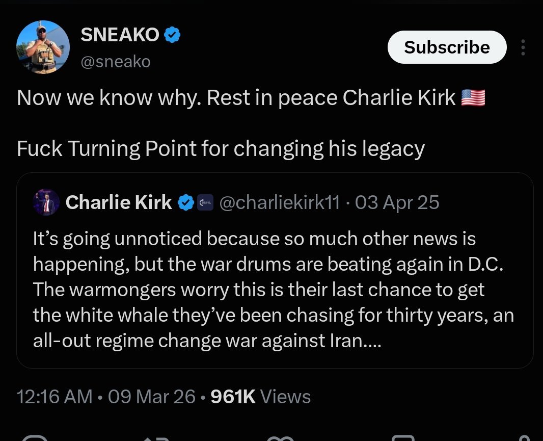 truth41ap's tweet photo. @xavierjp__ Old clip. Your boy sneako said RIP as well. He does the same debate tables &amp; spoke to him on the phone coordinating a debate that year thru Candace, it was an immediate reaction to a tragic assassination. He's had the same reaction with Hind Rajab.

Keep ankle biting shithead. https://t.co/BciiY2MRIh