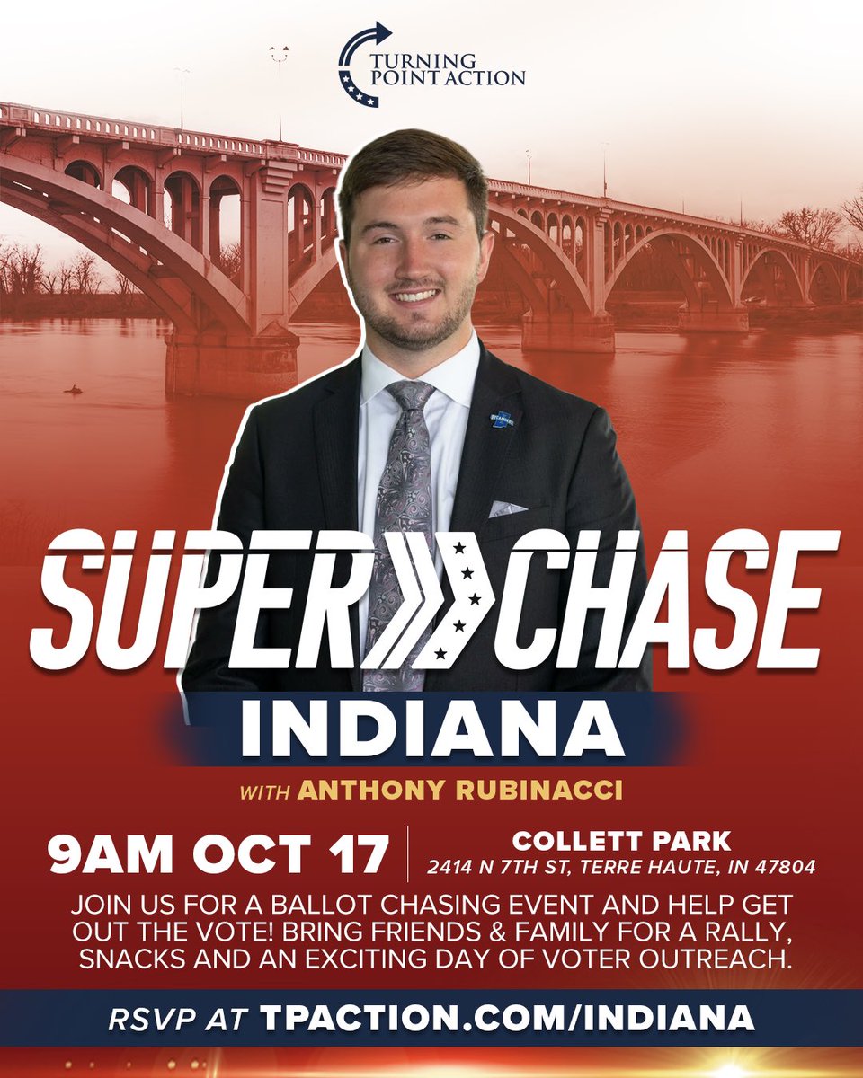 robert_kruse15's tweet photo. Next weekend, @TPAction will make our RETURN to Terre Haute!

We’ll hear from @rubinacci_anth about the importance of conservatives showing up to vote, and then we’ll chase the vote! There will be Donut Bank for breakfast!

RSVP here: https://t.co/jAUhA3RrGt https://t.co/00fVxUAf2w