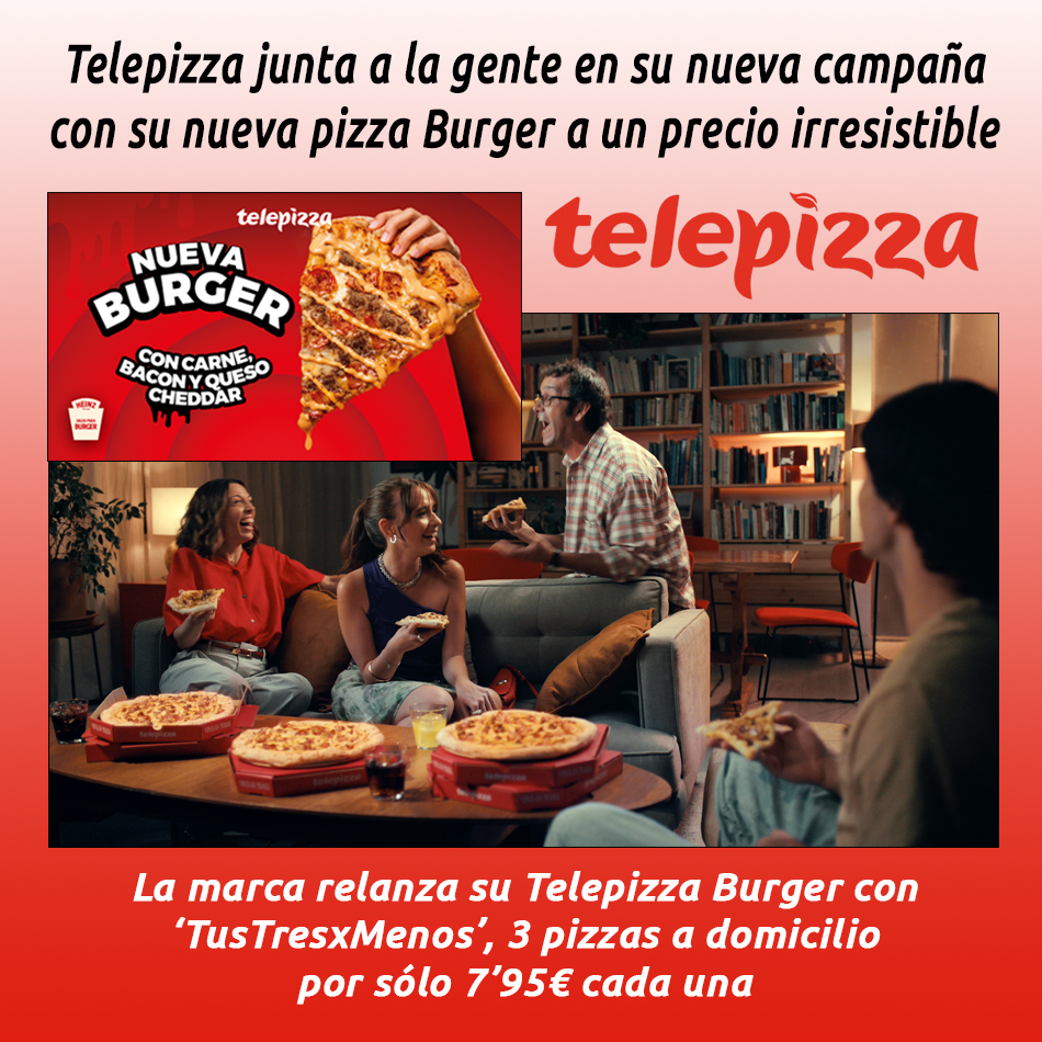 hosteleriaenvlc's tweet photo. ¡Descubre la nueva campaña de @telepizza! 🍕👫 Telepizza Burger relanzado con 'TusTresxMenos'
🎧 Link: https://t.co/3oEGPN6YlV
@telepizza_es #Telepizza #PizzaBurger #Promoción #TusTresXMenos #PizzasADomicilio #ComidaRápida #Delivery #Foodie #HosteleriaEnValencia #AudioNoticia https://t.co/okjtApaTu5