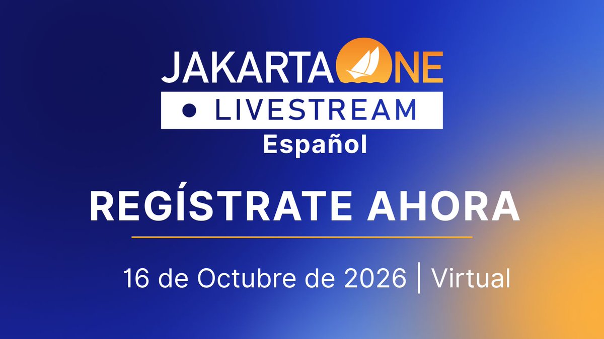 JakartaOneEsp's tweet photo. ¡Llamando a todos los entusiastas de #Java de habla hispana! JakartaOne Livestream en español se llevará a cabo el viernes 16 de octubre, de forma virtual.
¡Únete a nosotros y conoce la comunidad Java de habla hispana https://t.co/SHe54PwHRU
