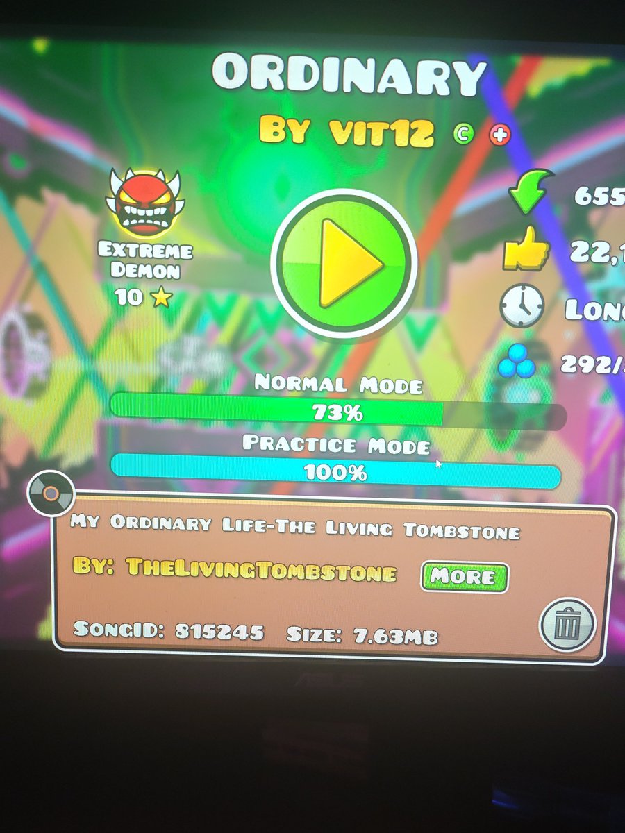 LordATC67's tweet photo. Ordinary es el nivel con peor Gameplay de la historia de gd soy el hater n1 de este nivel cuando me lo pasé voy a llorar de felicidadny hacer un hilo punto por punto de pq es una porquria para desquitarme 😭 https://t.co/VgaSI4X3sn