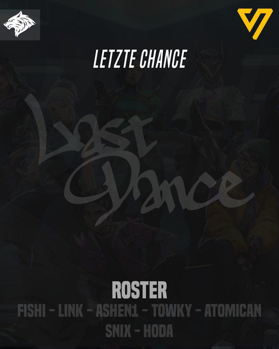 ornixclan's tweet photo. 🔥 LAST CHANCE. 🔥

@SpikeSeriesDACH 
We’re ready to give it our all and see how far we can go. 

Our Roster:
@fishi118
@LFT_linkfvm177
@ashen1_val 
Towky
@AtomicAnValo
Snix
Hoda

One last chance. One goal. Let’s make it count. ⚡
#SpikeSeries #LastChance #Esports #VALORANT https://t.co/A155xAJax4